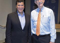 Former NIH director Dr. Elias Zerhouni (l) and current director Dr. Francis Collins