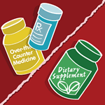 graphic illustration of medicine and dietary supplement bottles