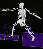 graphical illustration of a skeleton doing yoga