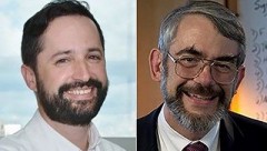 Peter Grayson, M.D., Head of the NIAMS IRP’s Vasculitis Translational Research Program and Associate Director of the NIAMS Fellowship Program, and Dan Kastner, M.D., Ph.D., Director of the NIH’s National Human Genome Research Institute (NHGRI) Division of Intramural Research
